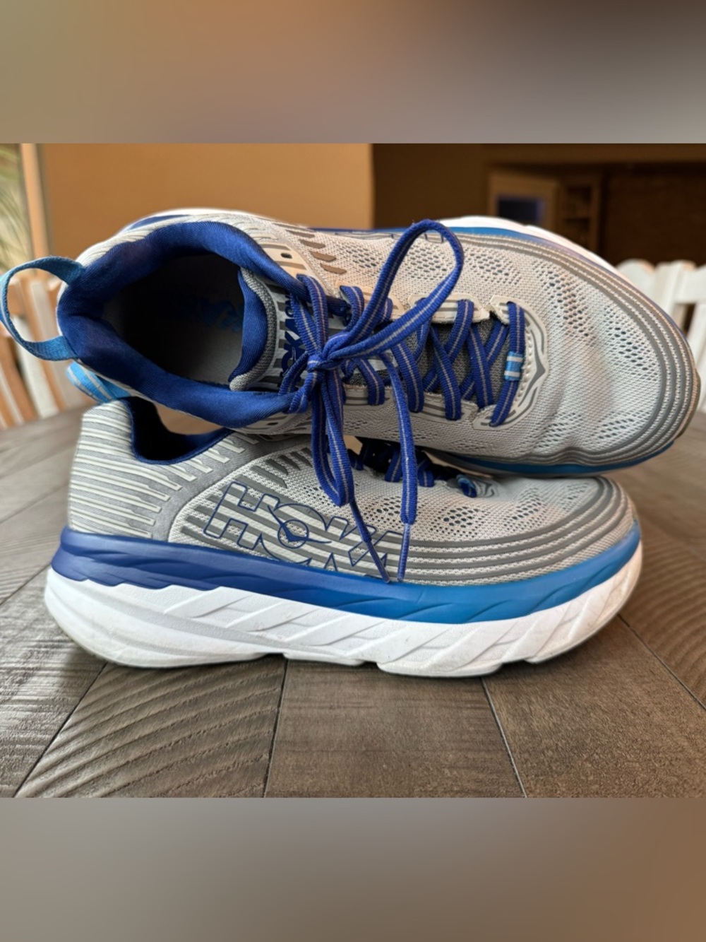 Hoka One One Bondi 6 Vapor Blue/Frost Grey Running Shoes Men’s Size 7 - Picture 3 of 14